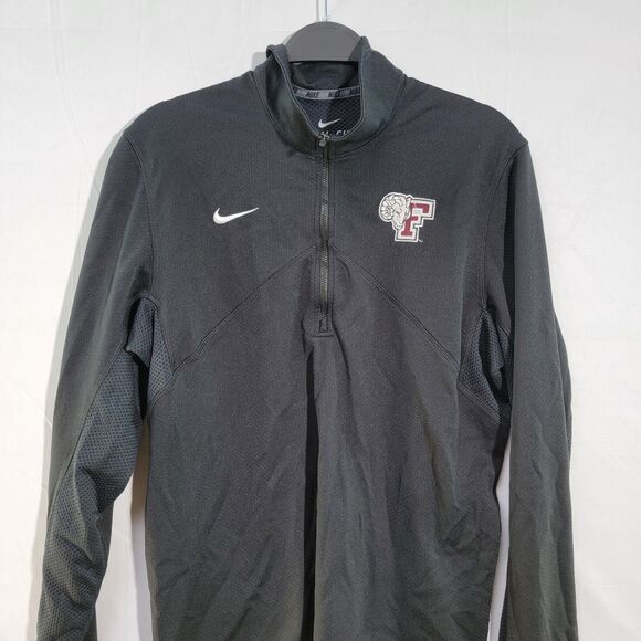 Nike Fordham Rams Black Dri-Fit 1/2 Zip Sweater Mesh Vented Underarms Long Slv M - Picture 4 of 9